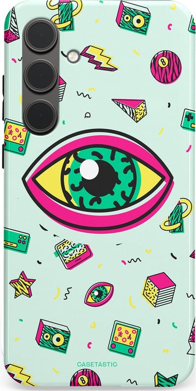 Casetastic Hoesje Geschikt voor Samsung S24 Plus - Stijlvolle Beschermende Duo-layer Case - Retro 80s vibes