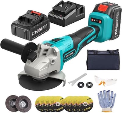 Professionele Haakse Slijpers – 125 mm – Slijptol – Met Accu – Slijpmachine – Multifunctioneel Design – 9000RMP – 1200W Motor – Blauw