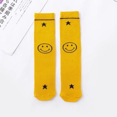 2 à 8 ans Jambières Coton Longues Chaussettes Mignonne Douce Fille Dentelle Nœuds Princesse pour Nouveau-né Bébé Printemps Hiver Chaussette pour Tout-petit 2 to 10 year yellow