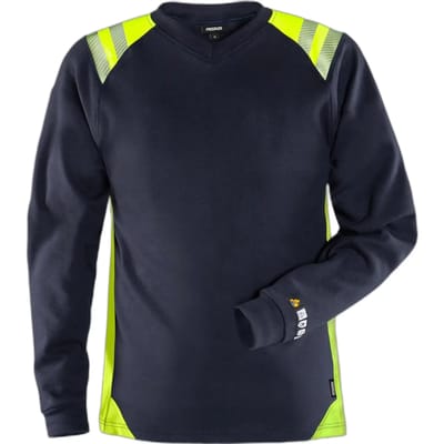 Fristads Flamestat T-Shirt Lange Mouwen Dames 7358 Tfl - Marineblauw/hi-vis geel - S