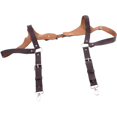 Heren Bretels Verstelbaar Stevig Vintage Stijl PU Leer Renaissance Heren Bretels voor Feesten One Size bruin
