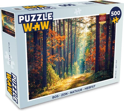 Puzzel Bos - Zon - Natuur - Herfst - Legpuzzel - Puzzel 500 stukjes