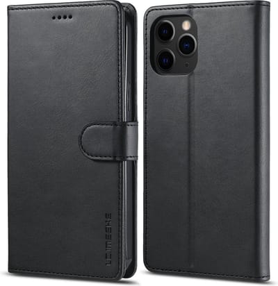 LC.IMEEKE Hoesje - Geschikt voor iPhone 13 Pro Max Hoesje - LC.IMEEKE Luxe Book Case - Zwart