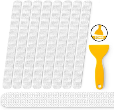 RX Goods 25 Stuks Zelfklevende Anti Slip Strips Stickers – 2 cm x 20 cm - Met Schraper – Transparante Antislip Tape