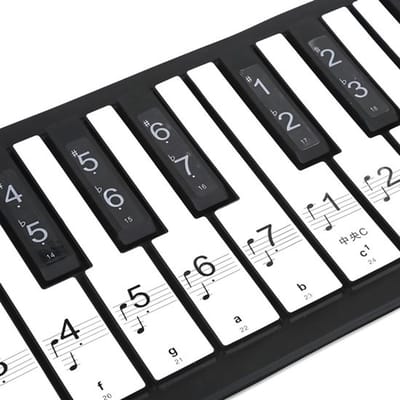 Allecto - Pianotoetsensticker - Verwijderbare Etiketten - Transparant