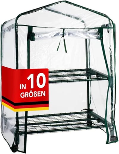 FLOORDIREKT Kas Casabella - Foliekas - Transparant - met 2 Opbergniveaus 68 x 49 x 96 cm