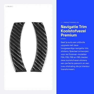 Dailygoods- Navigatie Trim Gemaakt van Koolstofvezel - 2 Stuks - Auto Console Beugel - Geschikt voor Clubman F54/F55/F56/F60 - Lichtgewicht - Duurzaam - Interieurdecoratie