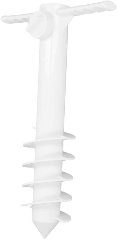 Strandparasol Houder - Zandanker Parasol - Zonwering Buiten - Verstelbare Studs - 38 x 24 cm - Wit