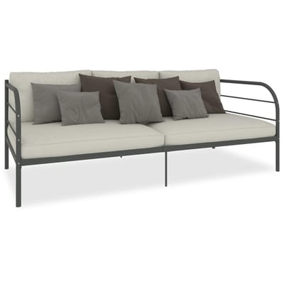 vidaXL - Bedbank - metaal - grijs - 90x200 - cm