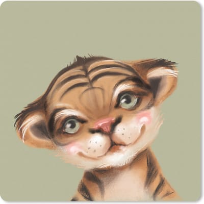 Muismat 20x20 cm - Mousepad Tijger - Groen - Jungle - Muismatten