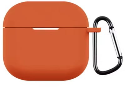 CHPN - Airpodshoesje - Hoesje geschikt voor AirPods 3 - Siliconen Beschermhoesje - Airpods hoesje - Geschikt voor Apple AirPods - Met karabijnhaak - Oranje