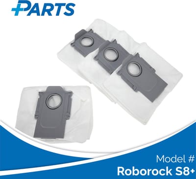 Roborock S8+ Stofzakken (4 Stuks, Plus.Parts® alternatief voor 8.02.0132)