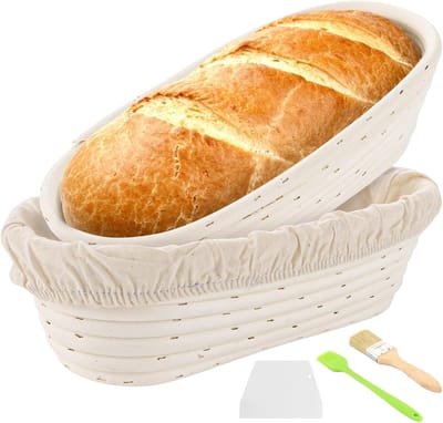 Rijsmandjes Brood - Bakvorm Deeg - Brood Bakken - Natuurlijk Rotan - 30 cm - Bruin