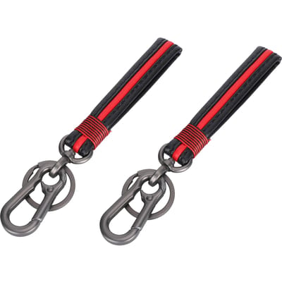2 stuks Sleutelhanger Retro Handgemaakt Faux Leer Gevlochten voor Tas Sleutelhanger Hanger Accessoires black