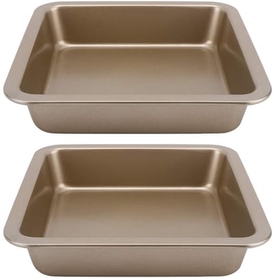 Cosensi- Taartvorm 9 Inch - Vierkante Cakevorm - Professionele Bakvormen - Koolstofstaal - Antiaanbaklaag - Set van 2 Stuks - Cakepan