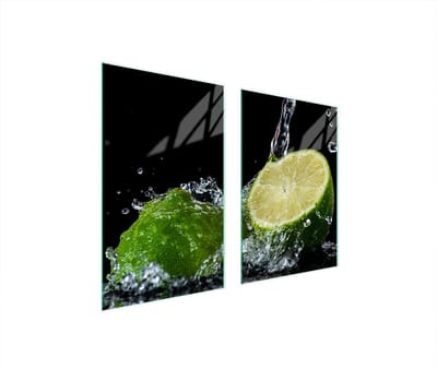TMK ArtDeko - Glas Beschermplaat - Citroen - 65x52 cm