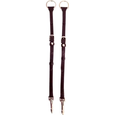 Lederen martingaalvork met stiksels Silver Crown