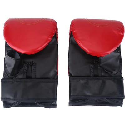 1PaireSet Adulte Boxe Combat Muay Thai Sparring Frappe Kickboxing Grappling Gants Sac de Frappe red