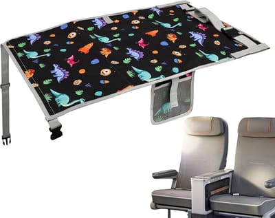 Kinder Vliegtuig Bed - Reisbedje Vliegtuig - Comfortabel Reizen - Waterproof & Opvouwbaar - 76 x 44.5cm - Dinosaurus