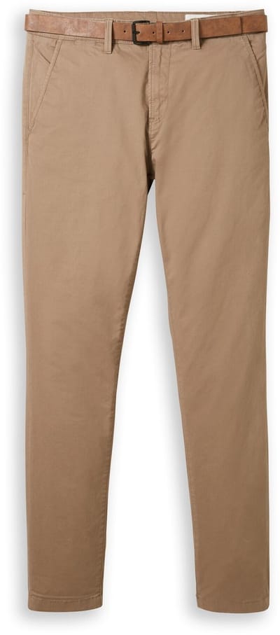 Tom Tailor Denim - Slim-fit chino met riem - Maat 29/30 - Honey Camel beige