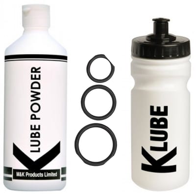 K Lube Poeder voor 20 Liter Glijmiddel met K Lube Shaker (Bidon) + Rubber Cockring Set