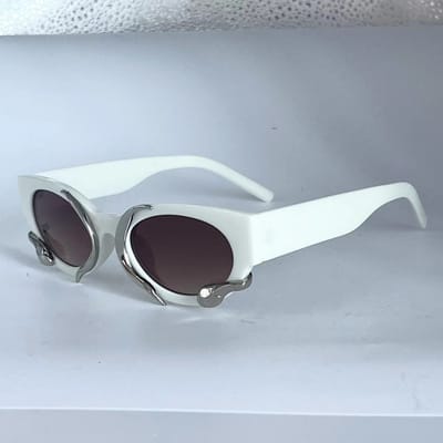 Lunettes Cadre Petit Serpent Esprit Stt Lunettes de Soleil Photographie Bords Enveloppés Style Y2K Pour Hommes et Femmes