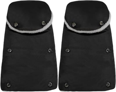 Kinderwagen Mof - Handwarmer Stuur - Baby Wandelingen - Waterdicht Fleece - One Size - Zwart