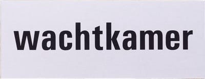 Aluminium deurbordje tekst: wachtkamer Zelfklevend | 130x50x0,5 mm | deur bordje wachtkamer