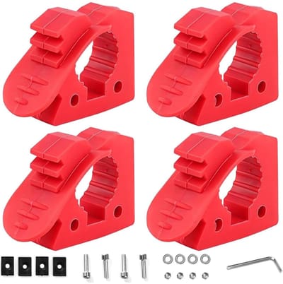 Dailygoods- Hovelhouder met snelontgrendelbare rubberen klembevestiging - Gereedschapswand - Bevestiging voor scheppen/bijlen - Duurzaam materiaal - Flexibel en schokbestendig - Geschikt voor 3-4 cm diameter - Gereedschapshouder