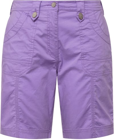 Ulla Popken - Dames - Cargo-bermuda comfortabele tailleband 4-pocket model - Blauwe lila - Maat 56