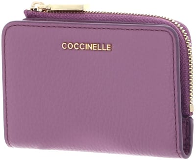 COCCINELLE Leren kaarthoes Metallic Soft Credit Card Holder Jellyfish paars