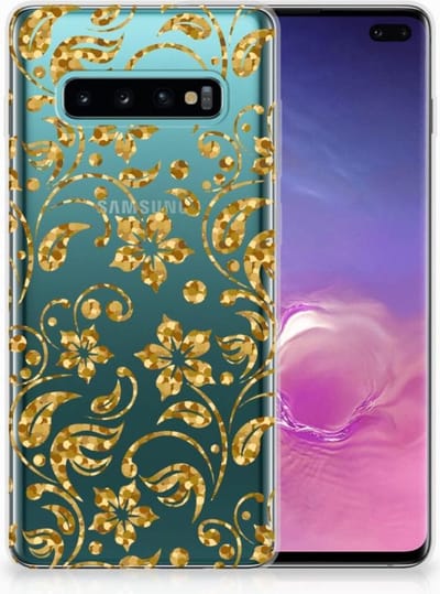 Samsung Galaxy S10 Plus TPU Case Gouden Bloemen