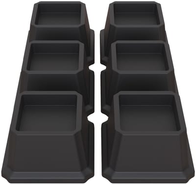 Dailygoods- Bedverhogers 5 cm - Zware Meubelverhogers Set van 6 - Zwart - Duurzaam - Geschikt voor Banken/Bureaus - Maximaal 1500 lbs draagvermogen