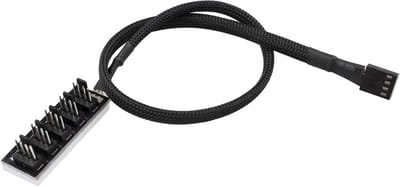PWM Fan Hub voor PC CPU Koeling - 4 PIN/3PIN Ventilator Splitter Adapter met Gevlochten Kabel - Geschikt voor 12V Desktop Koelers en Case Fans - 40.5CM (5-poorts)