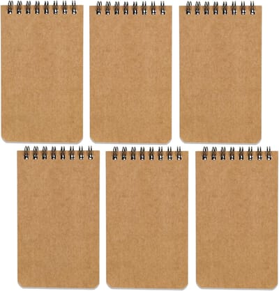 6 stuks notitieboekjes - Pocket notitieboekjes - Pocket spiraal notitieboekjes - Kleine notitieboekjes - Pocket notitieboekjes - Kleine spiraal notitieboekjes - 7,5x11cm