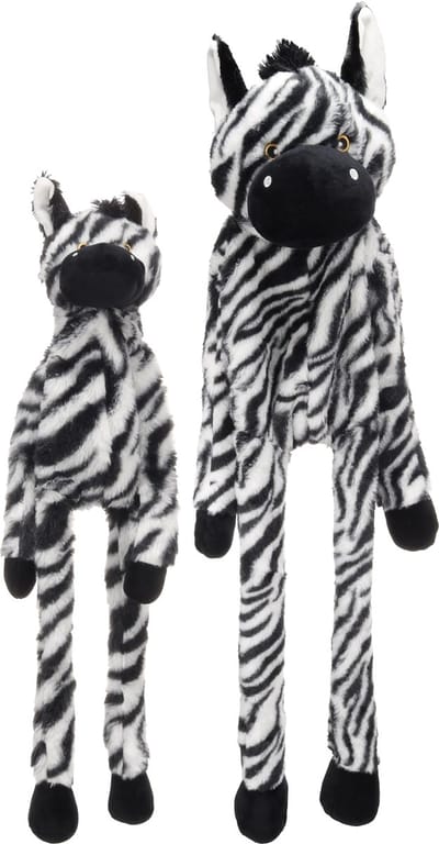 Hondenspeelgoed – Grote Zira Zebra Zwart/Wit L – met pieper – extra lang pluche speelgoed – 100cm