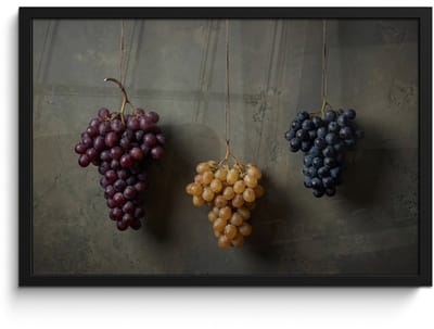 Poster in lijst - Fotolijst 60x40 cm - Posters - Druiven - Kleurrijk - Muur - Posterlijst zwart - Decoratie - Wanddecoratie woonkamer - Muurdecoratie slaapkamer