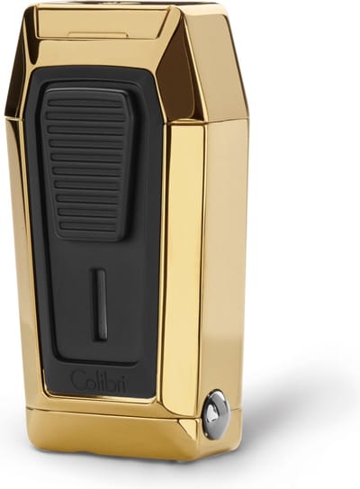 Colibri Quantum Gas Aansteker Windproof - Triple Jet Flame - V-Cut Sigarenknipper - Navulbaar - Goud