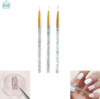 Nagel Penseel - Nagel Art Pennen - Nagel Kwast - Nagel Pen - Nail Pencil - Nail Art - Penseel Set 3 Stuks - Goud