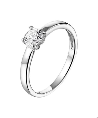Zilver Gerhodineerde Ring zirkonia 1320945 19.00 mm (60)