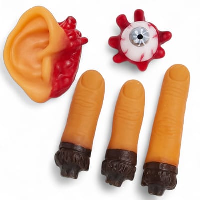 Dailygoods- Lichamelijke Delen 5-delige Set - Griezelige Vingers/Oor/Oogbal - Decoratie/Kostuumaccessoires - Halloween Feest - Perfect voor Horror en Plezier - Griezeldecoratie
