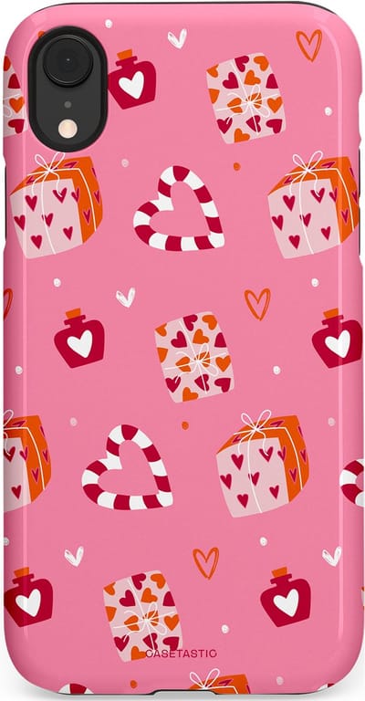 Casetastic Hoesje Geschikt voor Apple iPhone Xr - Stijlvolle Beschermende Duo-layer Case - Zoete Liefde Roze