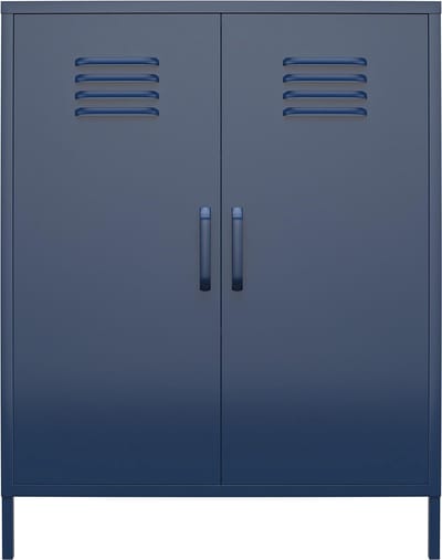 Bradford-Kast - 2-deurs - Marineblauw Metaal