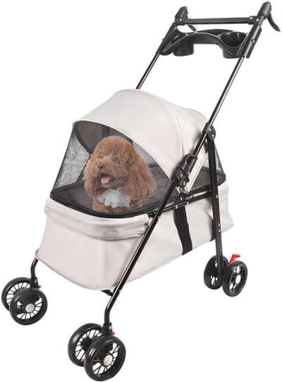 Opvouwbare Kinderwagen voor Honden en Katten tot 20 kg - Multifunctionele Dierenkar met 360° Remmen en XXL Mand