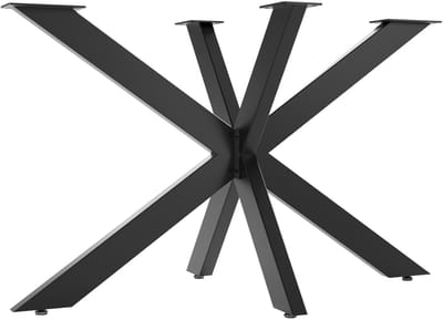 SOTECH Tafelonderstel SPIDER / Zware stalen tafelpoten in zwart / Eenvoudige montage / Tafellopers voor doe-het-zelf projecten Eettafels 710 x 1200 x 680 mm