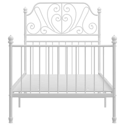vidaXL - Bedframe - metaal - wit - 90x200 - cm
