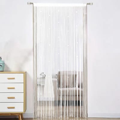 Set van 1 stuk - Deurgordijn - Kralengordijn - Deurgordijn met kwastjes - Decoratief gordijn - Luxe deurgordijn - Scheidingsdeurgordijn - Vliegenwerend schermgordijn - Geschikt voor binnen- en buitenmuren en deuren/ramen - 100*200 cm - Wit
