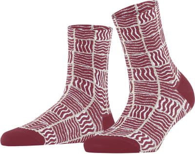 FALKE Coast Tile gedessineerd katoen Sokken dames rood - maat 35-38