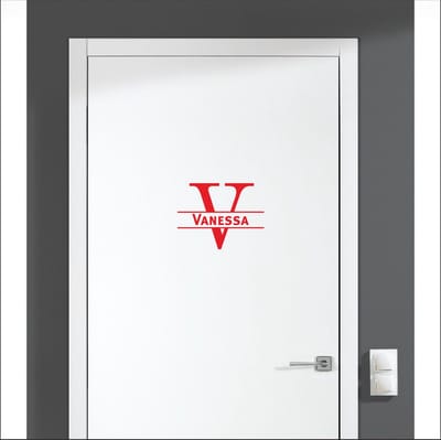 Deursticker Met Naam -  Vanessa - Rood
