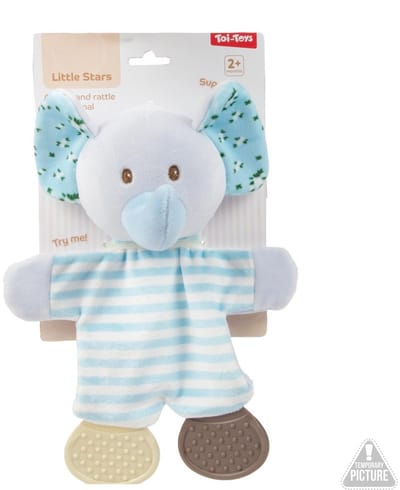 Toi-Toys baby knisperdoek en bijtring multicolor voor motoriek.